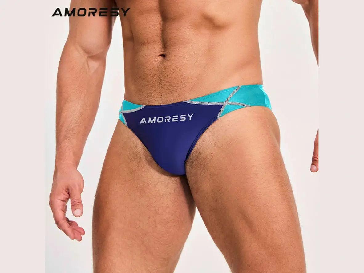 Gay Swim Briefs | AMORESY Swimwear Color Matching Swim Briefs