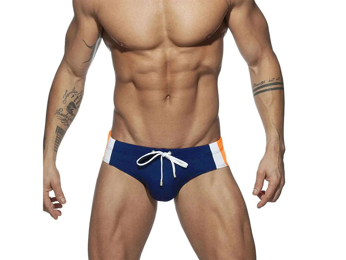 Gay Swim Briefs | Athletic Stripe Sport Swim Briefs