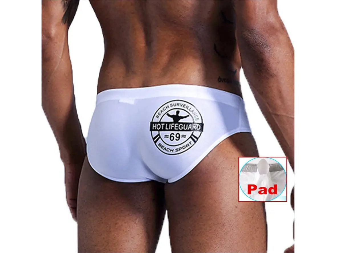 Gay Swim Briefs | CAVE HERO Lifeguard Pushup Pad Swim Briefs