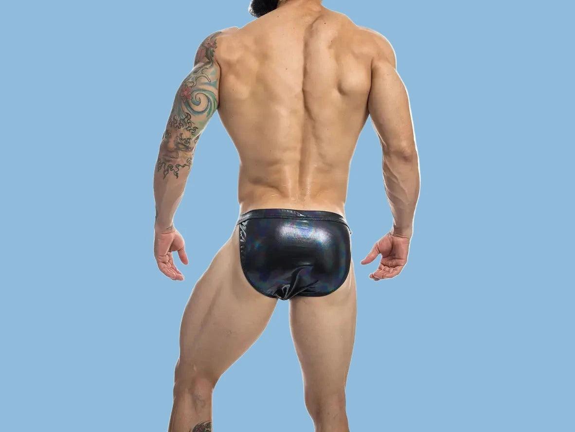 Gay Swim Briefs | CLEVER-MENMODE Metallic Laser Night Show Swim Briefs