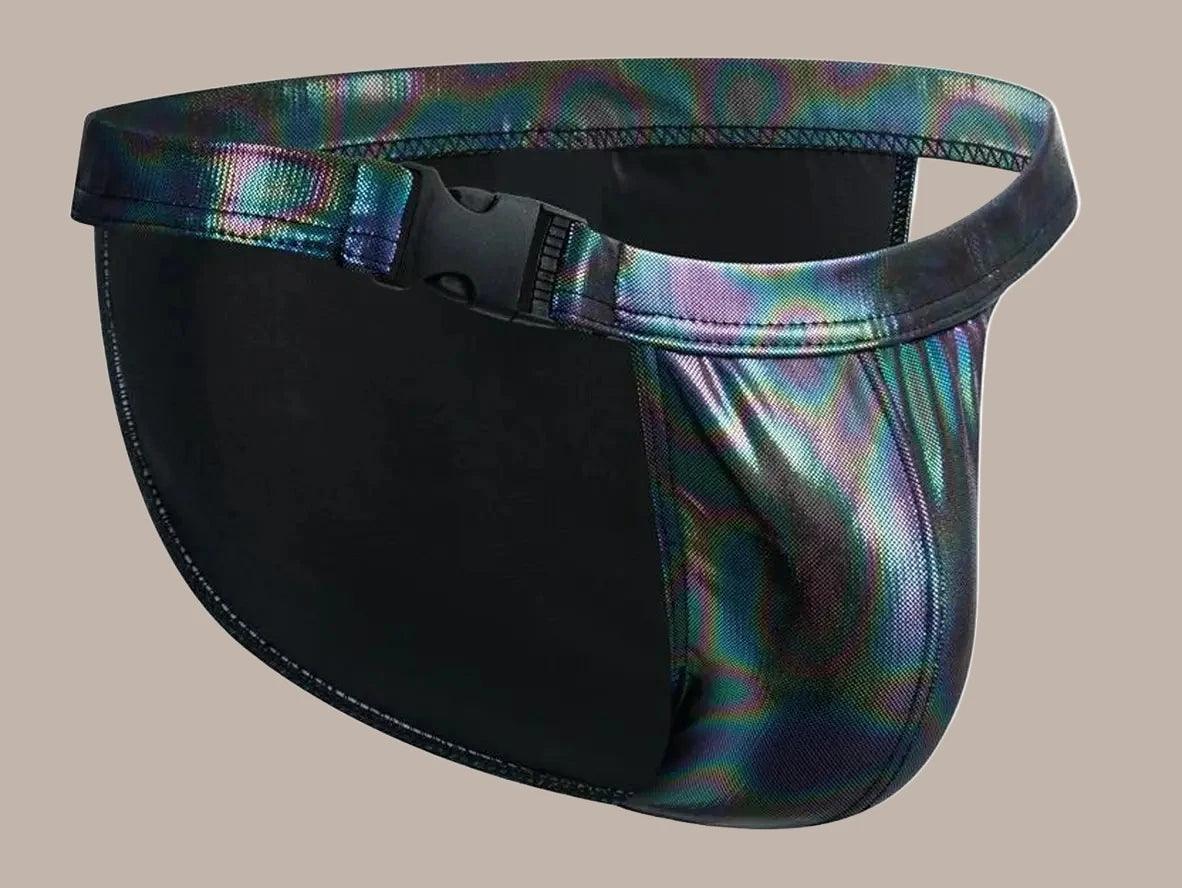 Gay Swim Briefs | CLEVER-MENMODE Metallic Laser Night Show Swim Briefs