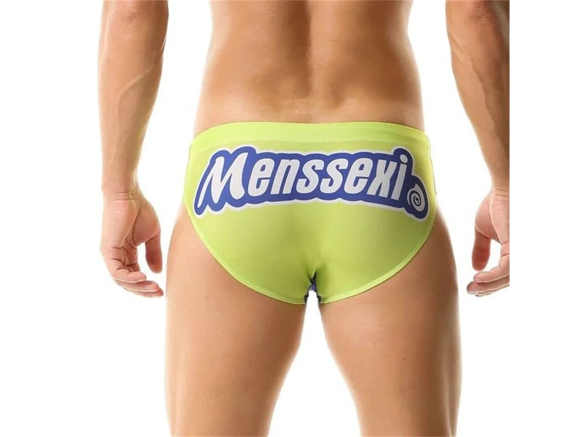 Gay Swim Briefs | MENSSEXI Color Block Fun Swim Briefs