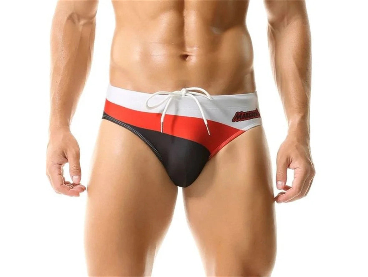 Gay Swim Briefs | MENSSEXI Color Block Fun Swim Briefs