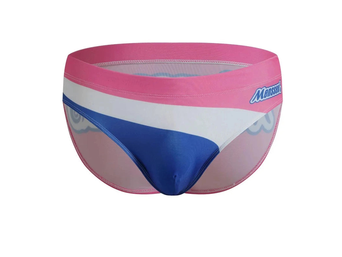 Gay Swim Briefs | MENSSEXI Color Block Fun Swim Briefs