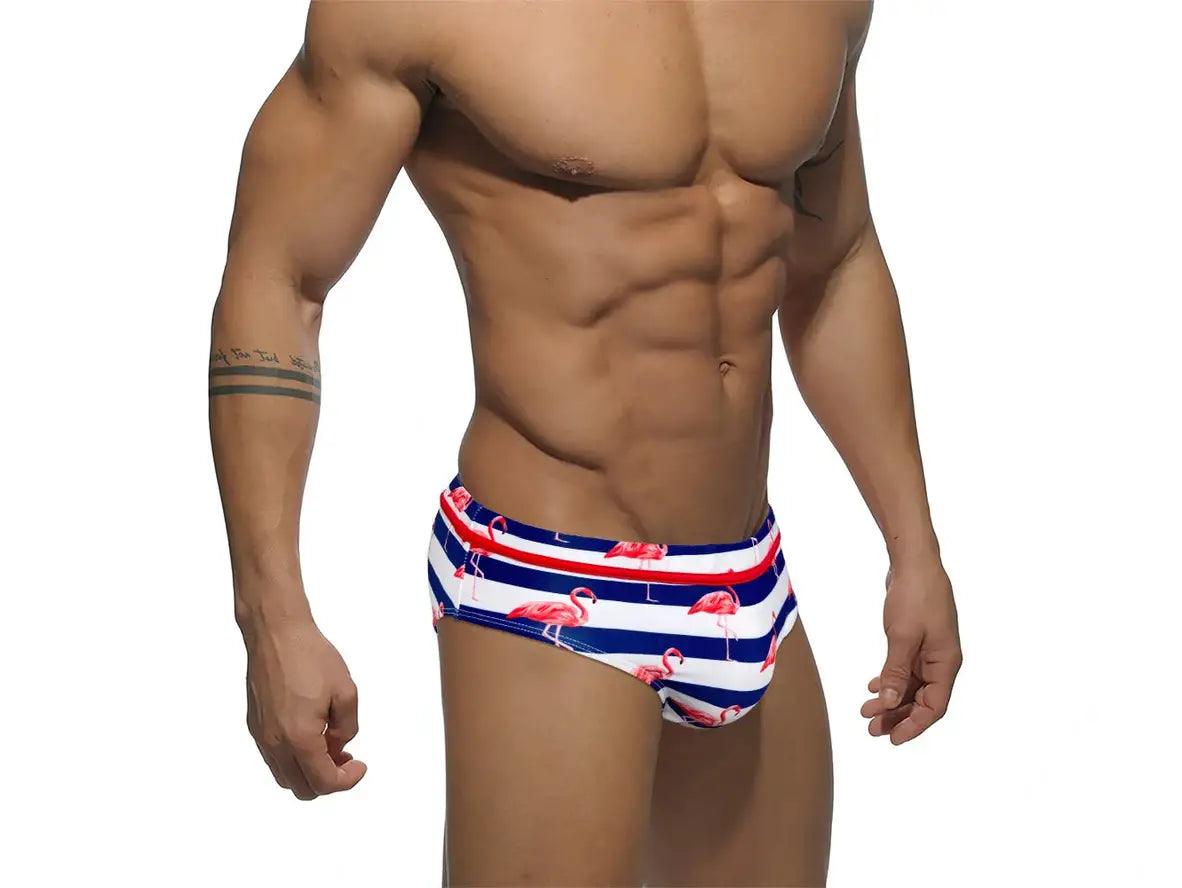 Gay Swim Briefs | Sexy Flamingo Push Up Pad Swim Briefs