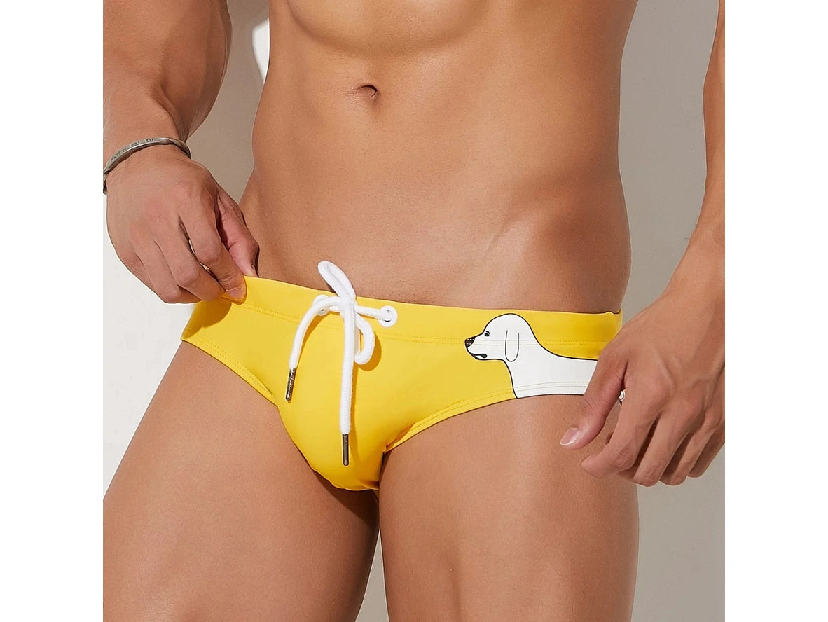 Gay Swim Briefs | Sexy Puppy Print Swim Briefs