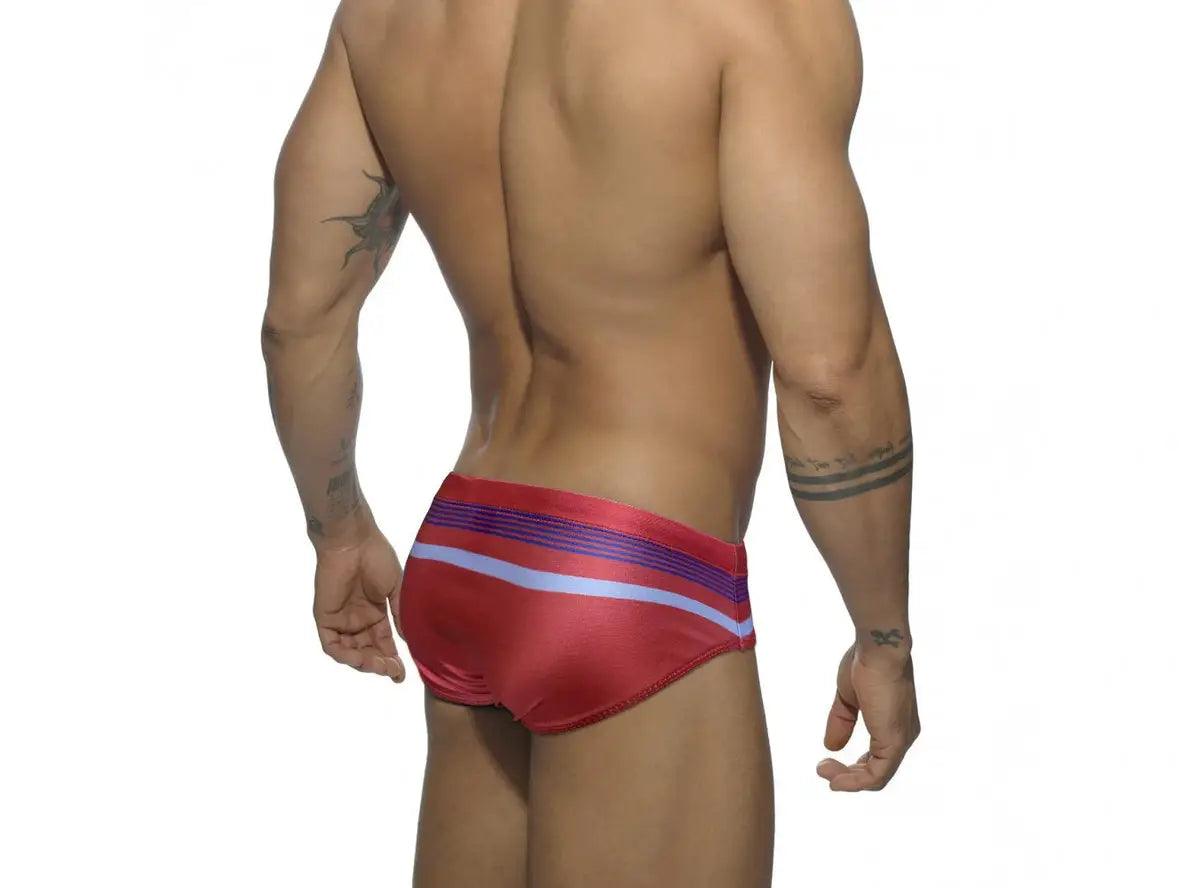 Gay Swim Briefs | Sexy Red Stripe Swim Briefs
