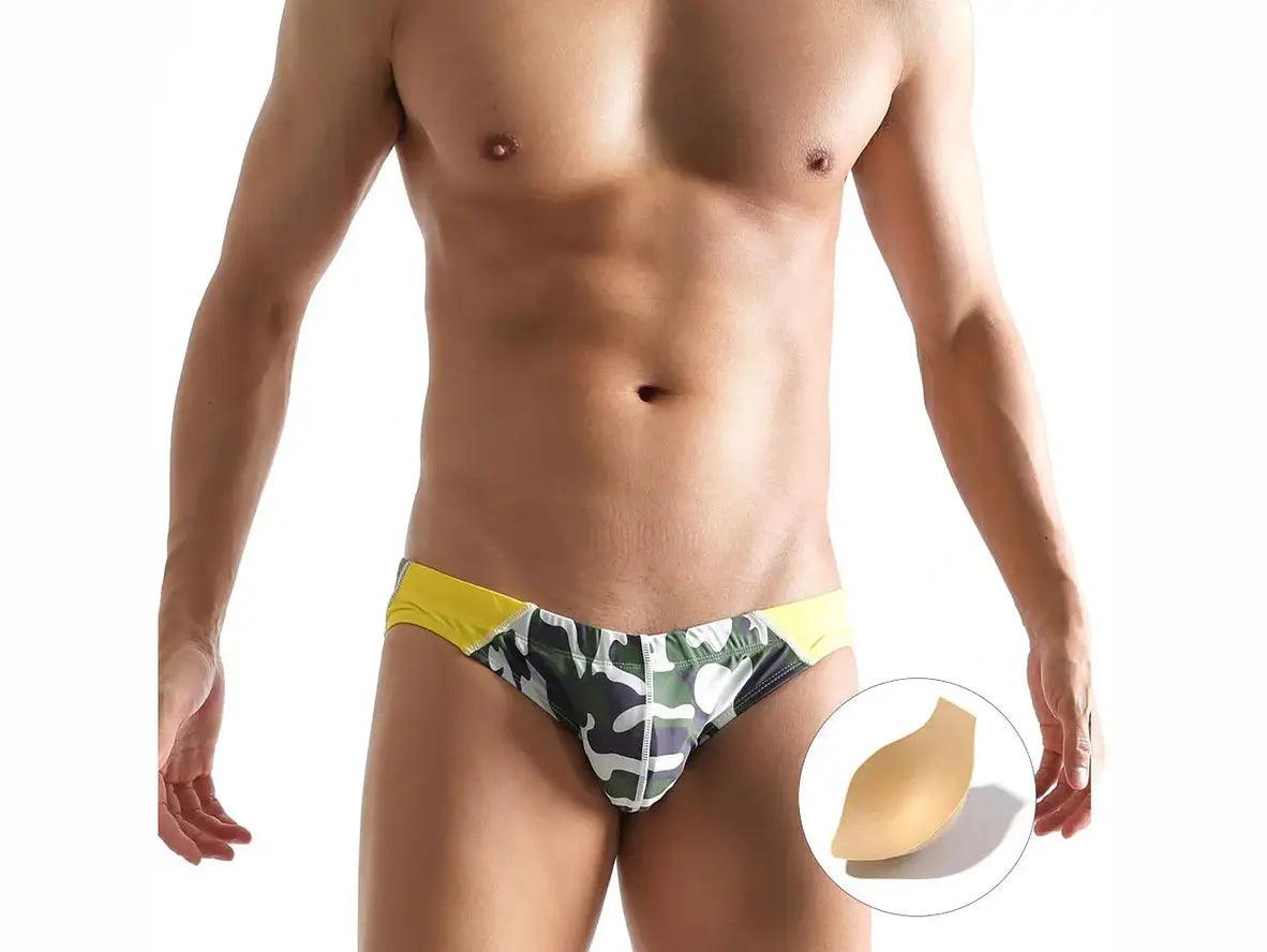 Gay Swim Briefs | UXH Camo Padded Pushup Swim Briefs
