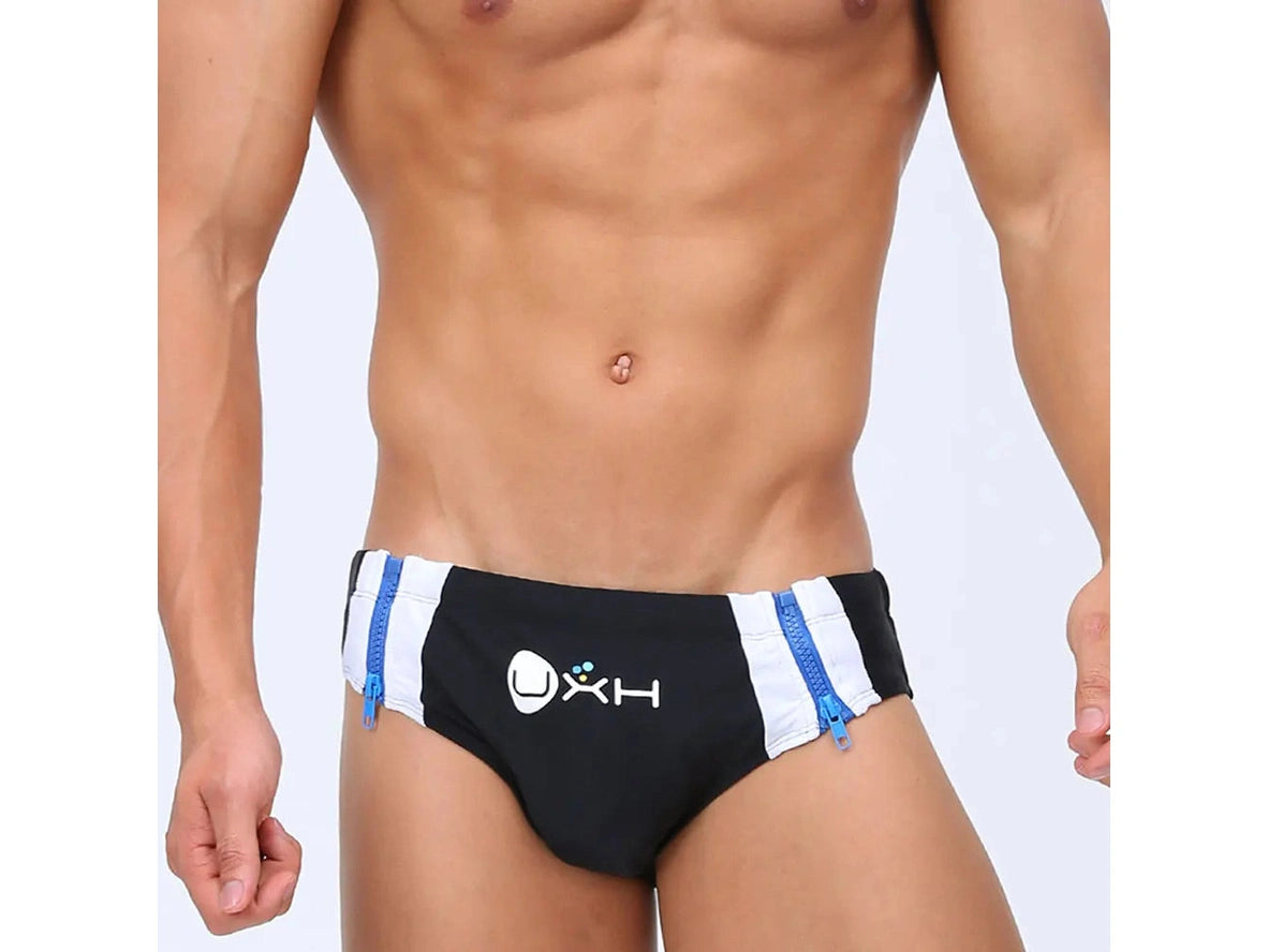 Gay Swim Briefs | UXH Easy Access Zipper Pushup Pad Swim Briefs