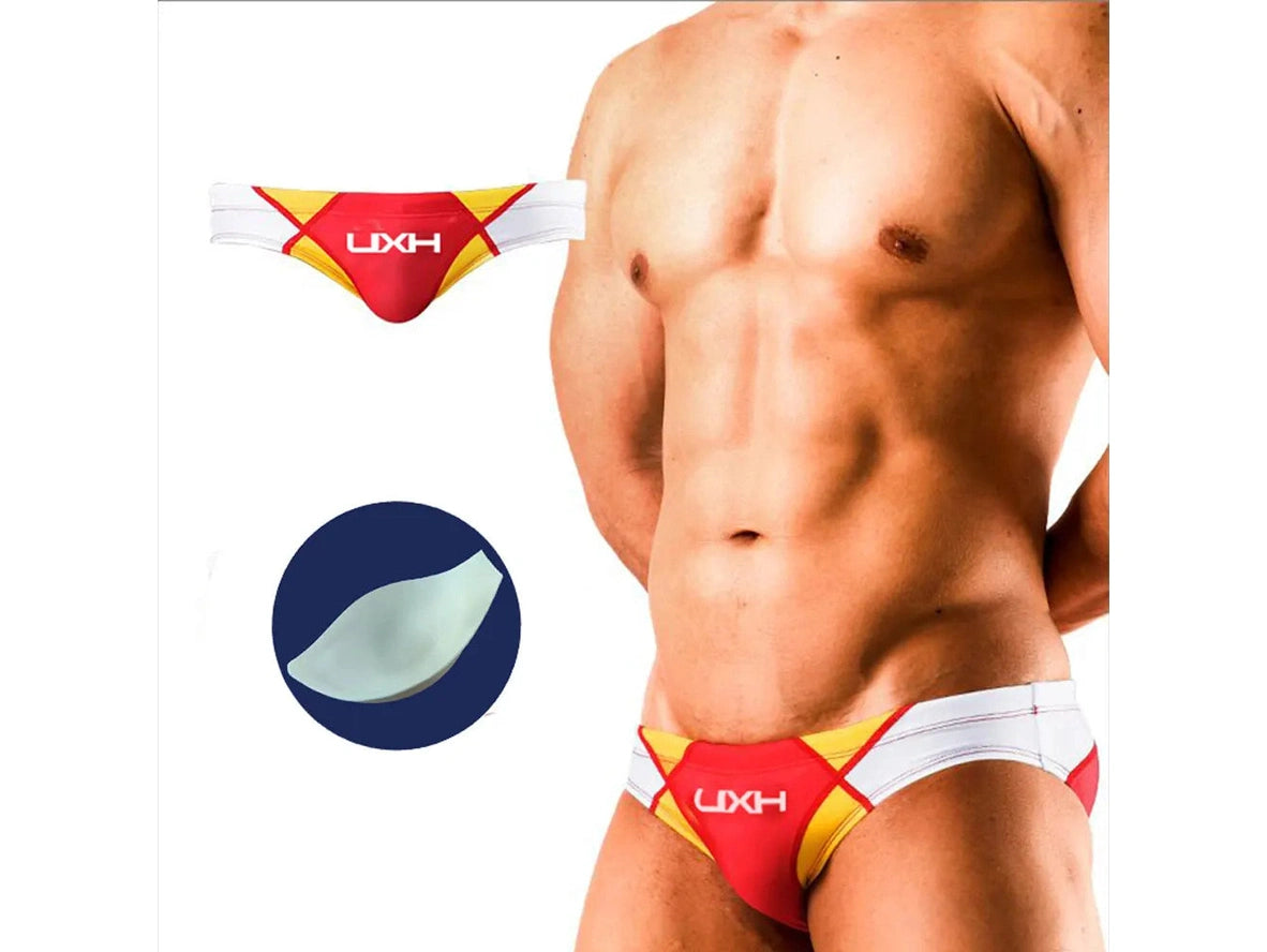 Gay Swim Briefs | UXH Enlarged Cup Padded Swim Briefs