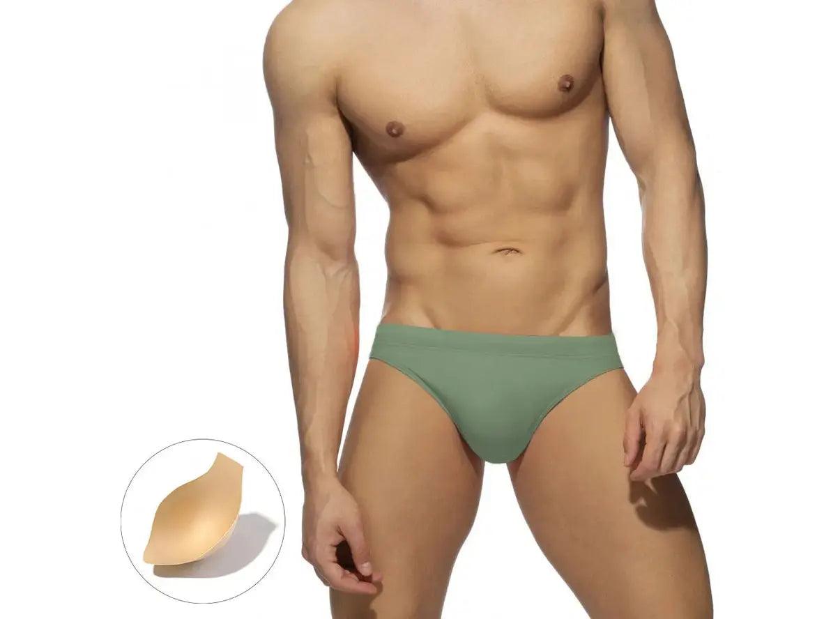 Gay Swim Briefs | UXH Pure Color Pushup Pad Swim Briefs