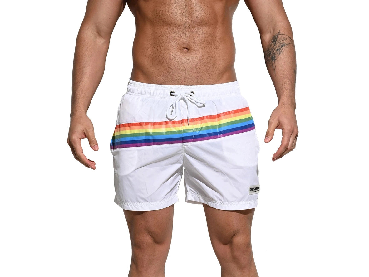 Gay Swim Shorts | DESMIIT Pride Rainbow Board Shorts