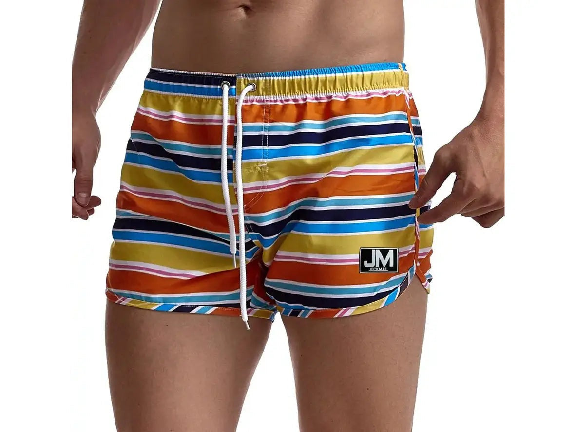 Gay Swim Shorts | JOCKMAIL Colorful Stripe Swim Shorts
