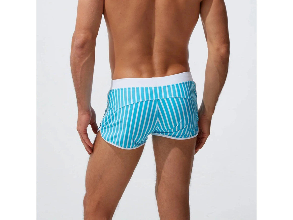 Gay Swim Shorts | Sexy Short Stripe Beach Shorts