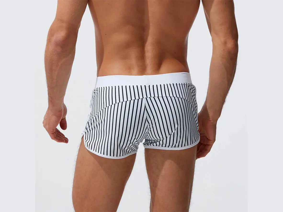 Gay Swim Shorts | Summer Stripe Lined Beach Shorts