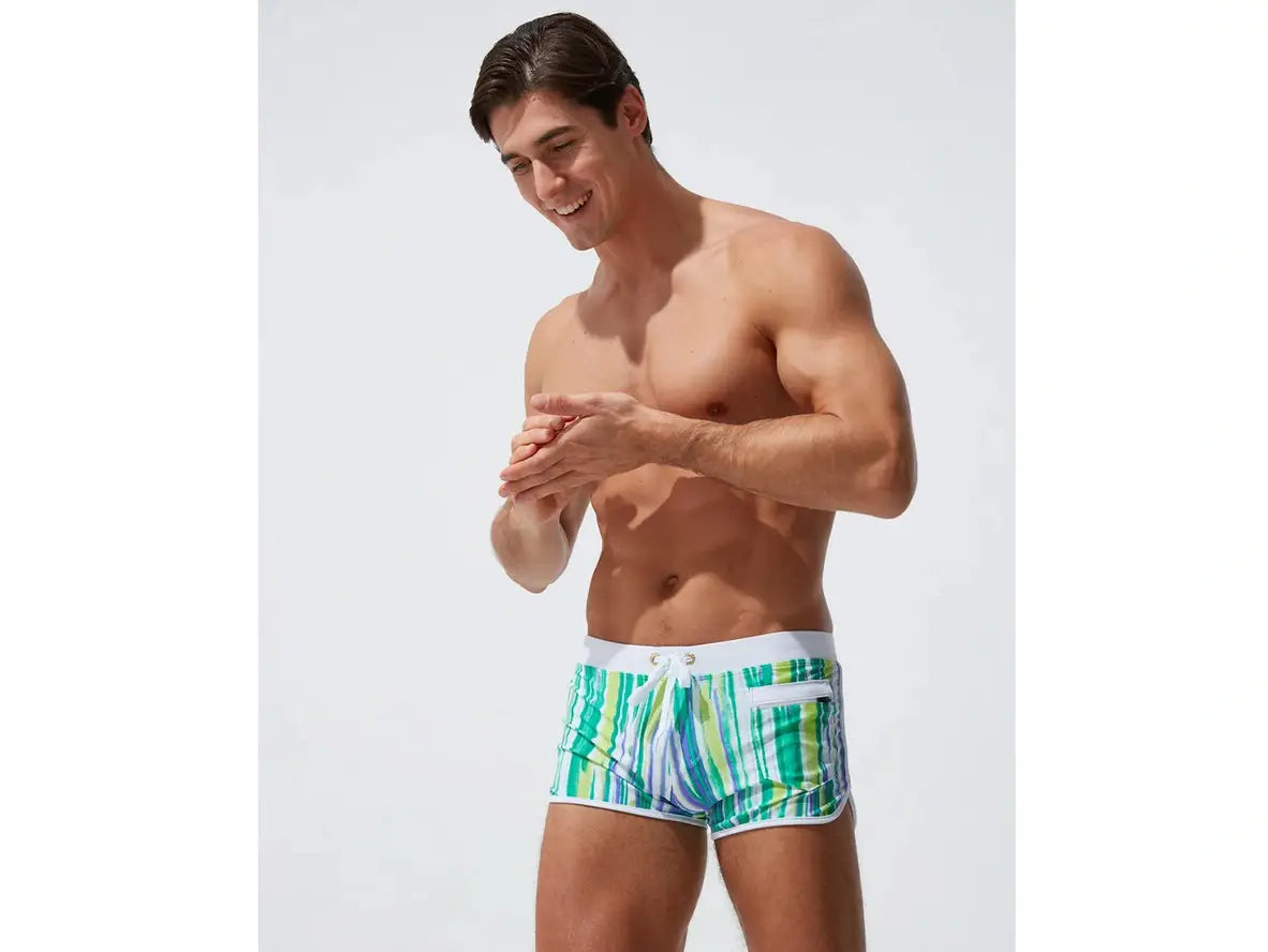 Gay Swim Shorts | Summer Stripe Lined Beach Shorts