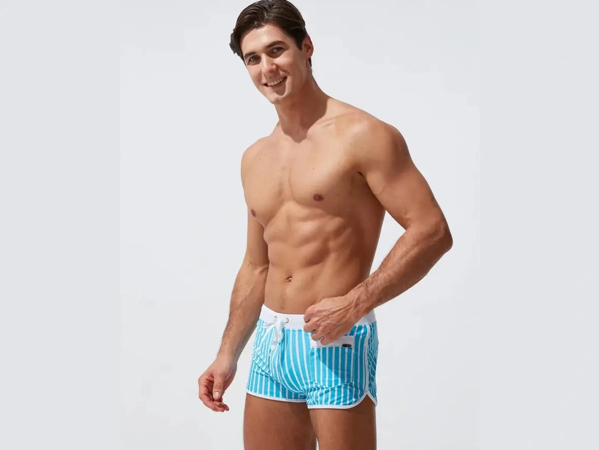 Gay Swim Shorts | Summer Stripe Lined Beach Shorts