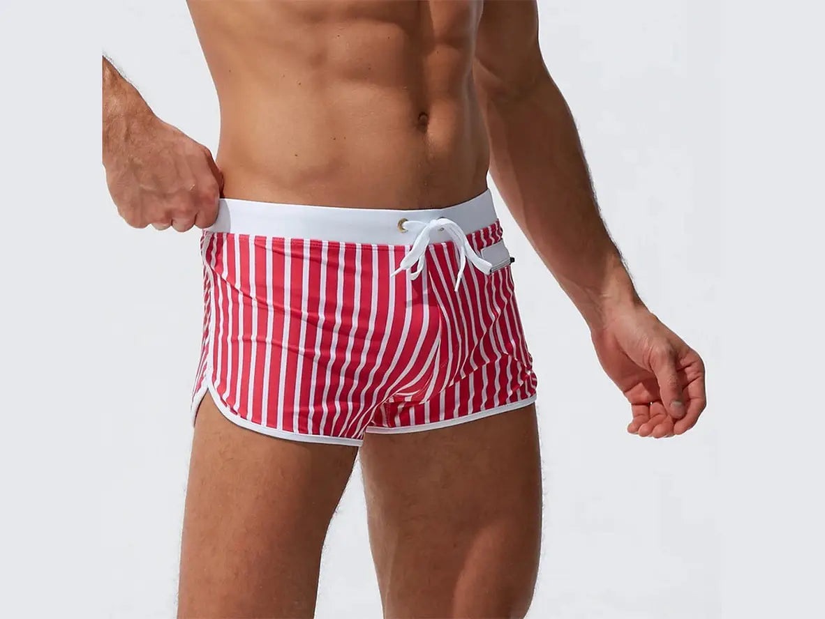 Gay Swim Shorts | Summer Stripe Lined Beach Shorts