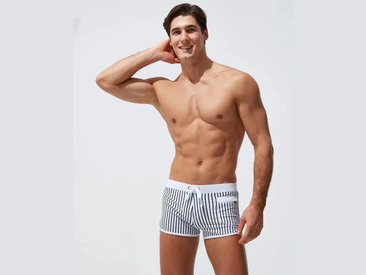 Gay Swim Shorts | Summer Stripe Lined Beach Shorts