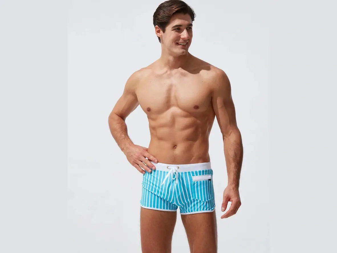 Gay Swim Shorts | Summer Stripe Lined Beach Shorts