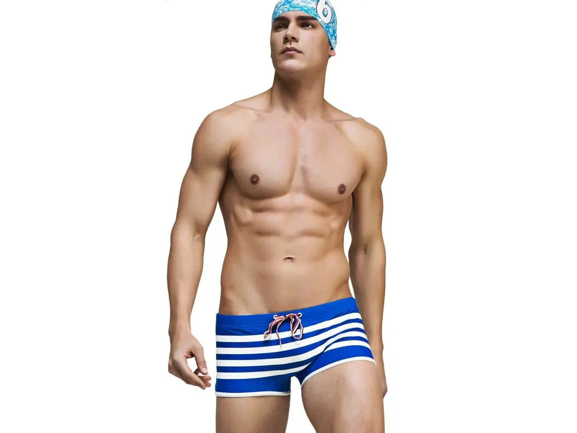 Gay Swim Trunks | SUPERBODY Hot Stripe Swim Trunks