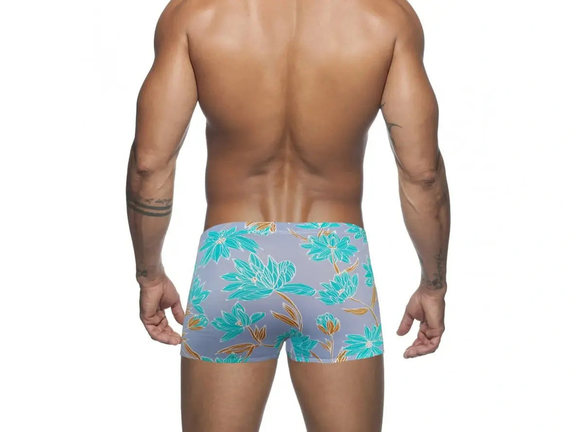 Gay Swim Trunks | Sexy Leaf Print Pushup Pad Swim Trunks
