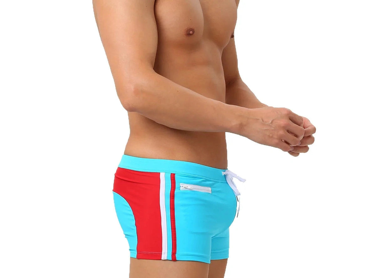 Gay Swim Trunks | UXH Zipper Pocket Pushup Pad Swim Trunks
