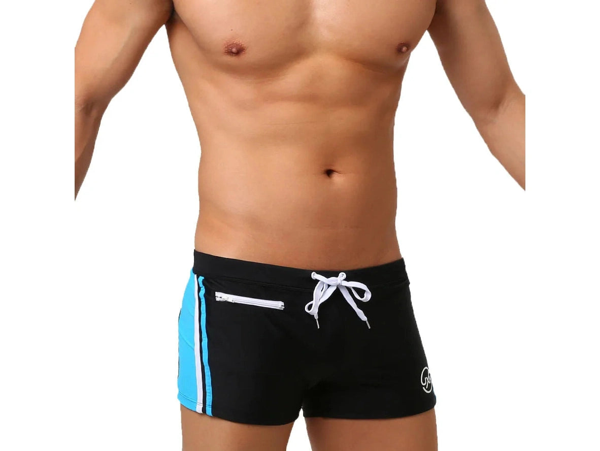 Gay Swim Trunks | UXH Zipper Pocket Pushup Pad Swim Trunks