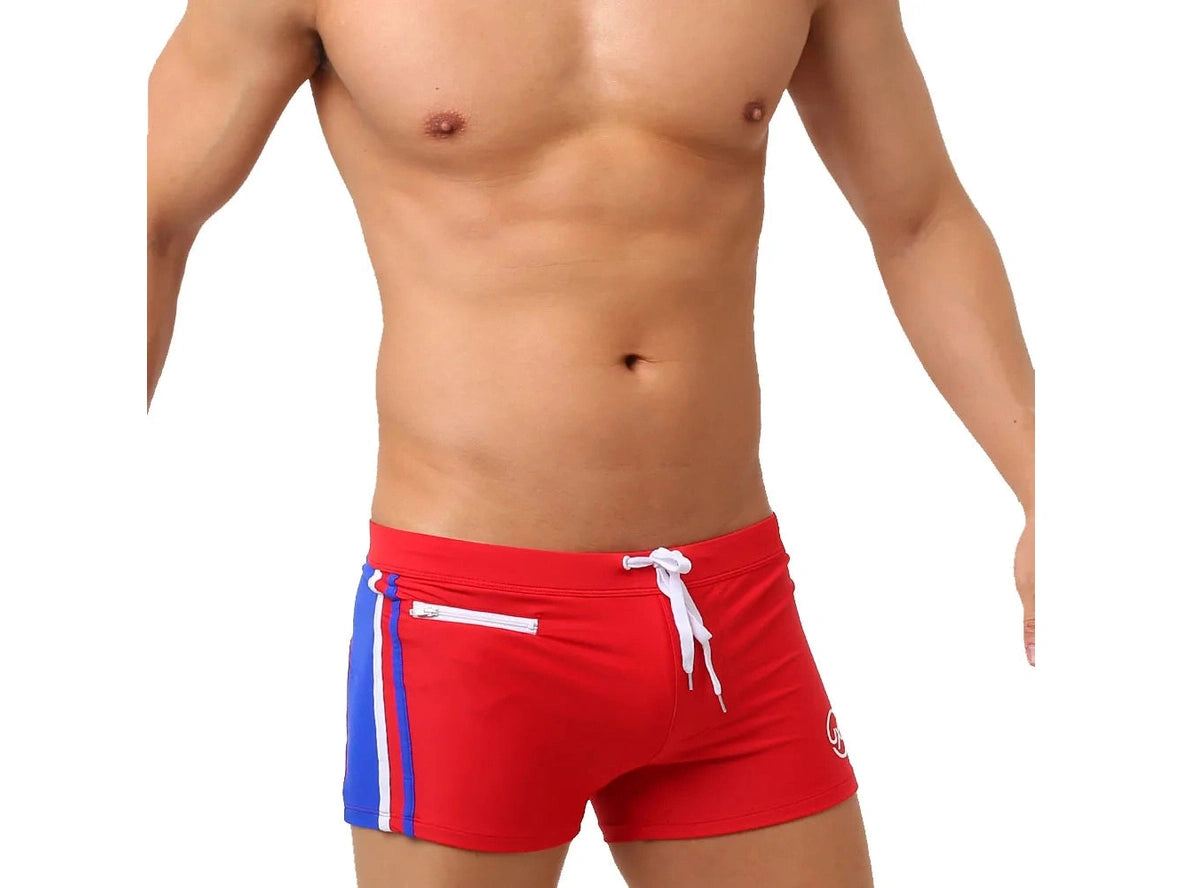 Gay Swim Trunks | UXH Zipper Pocket Pushup Pad Swim Trunks
