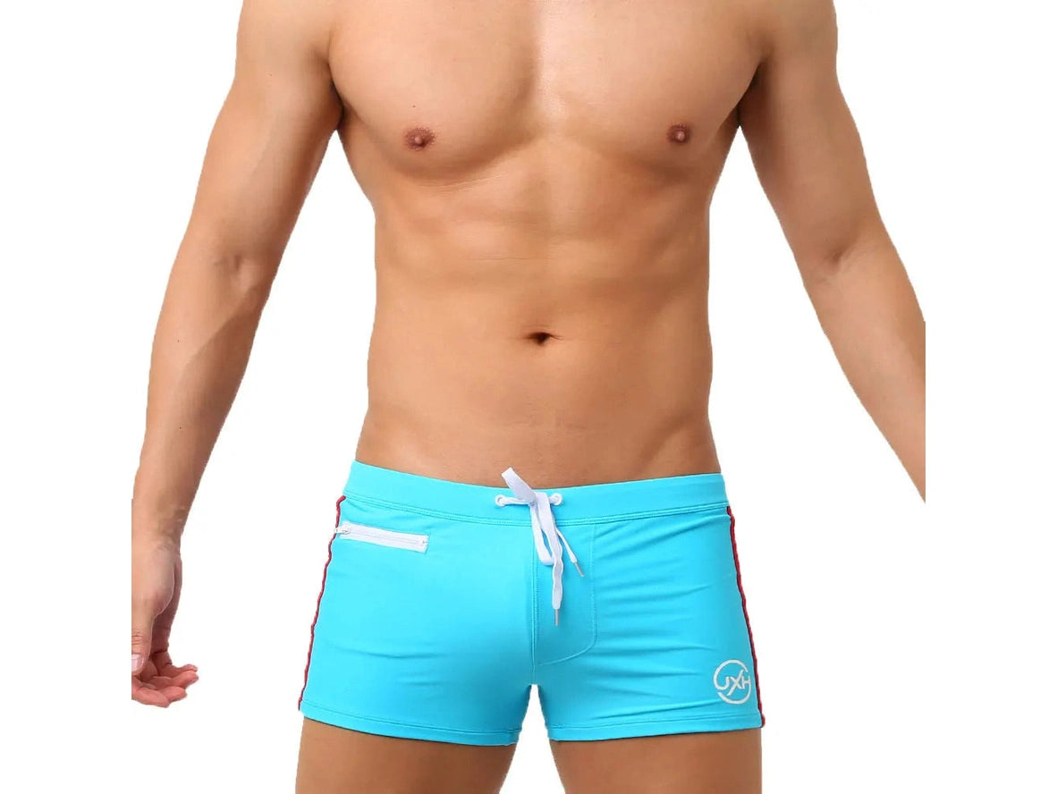 Gay Swim Trunks | UXH Zipper Pocket Pushup Pad Swim Trunks