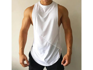 Gay Tanks Tops | Gym Workout Solid Tank Tops - White / M Chest 33.4-37.4" / Length 27.5"