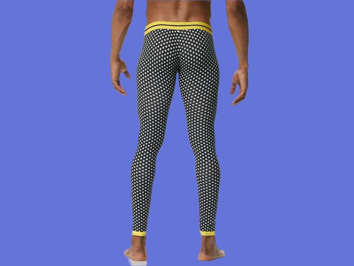 Gay Thermal Underwear | JOCKMAIL Black Star Long Johns