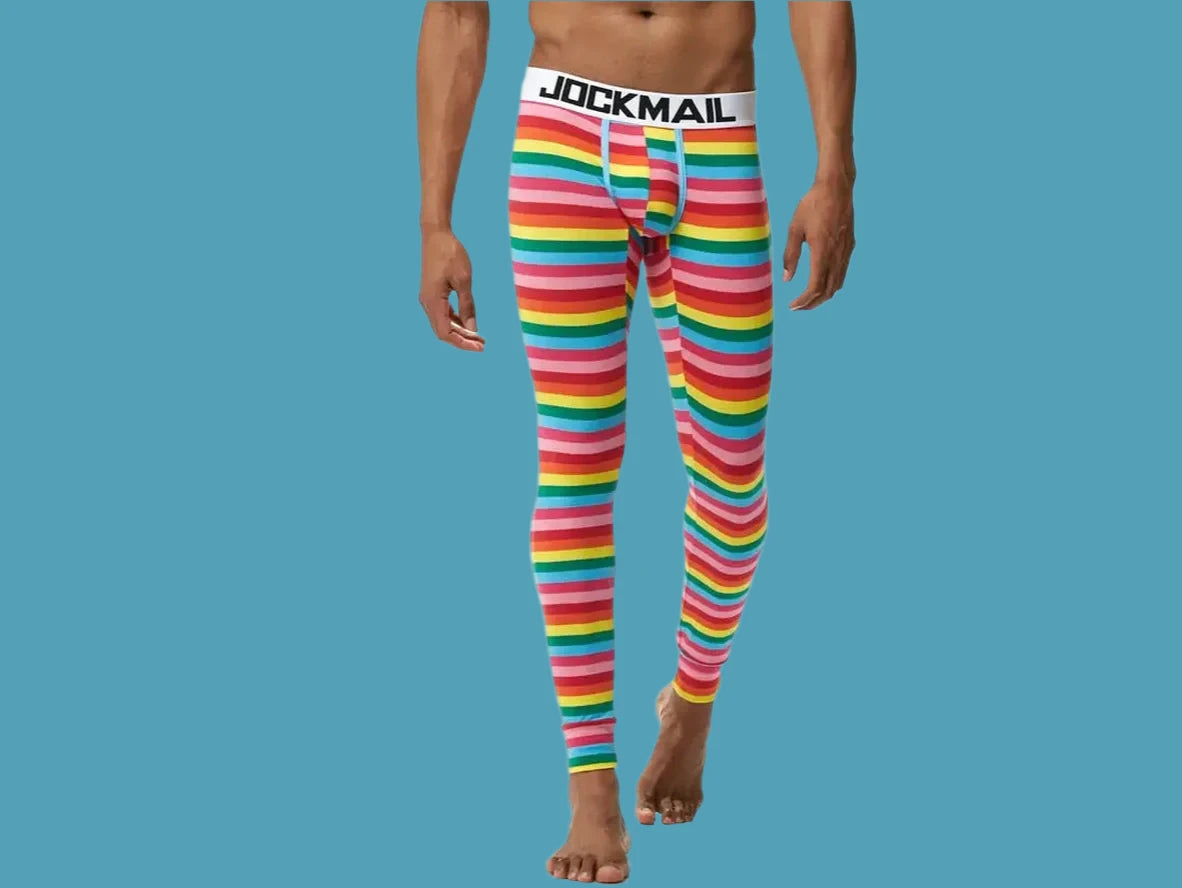 Gay Thermal Underwear | JOCKMAIL Rainbow Striped Long Johns