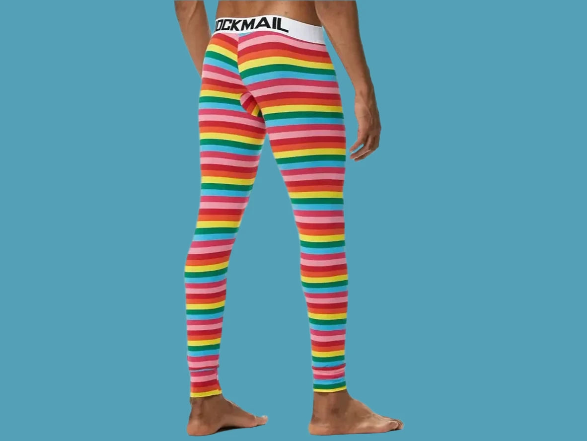Gay Thermal Underwear | JOCKMAIL Rainbow Striped Long Johns
