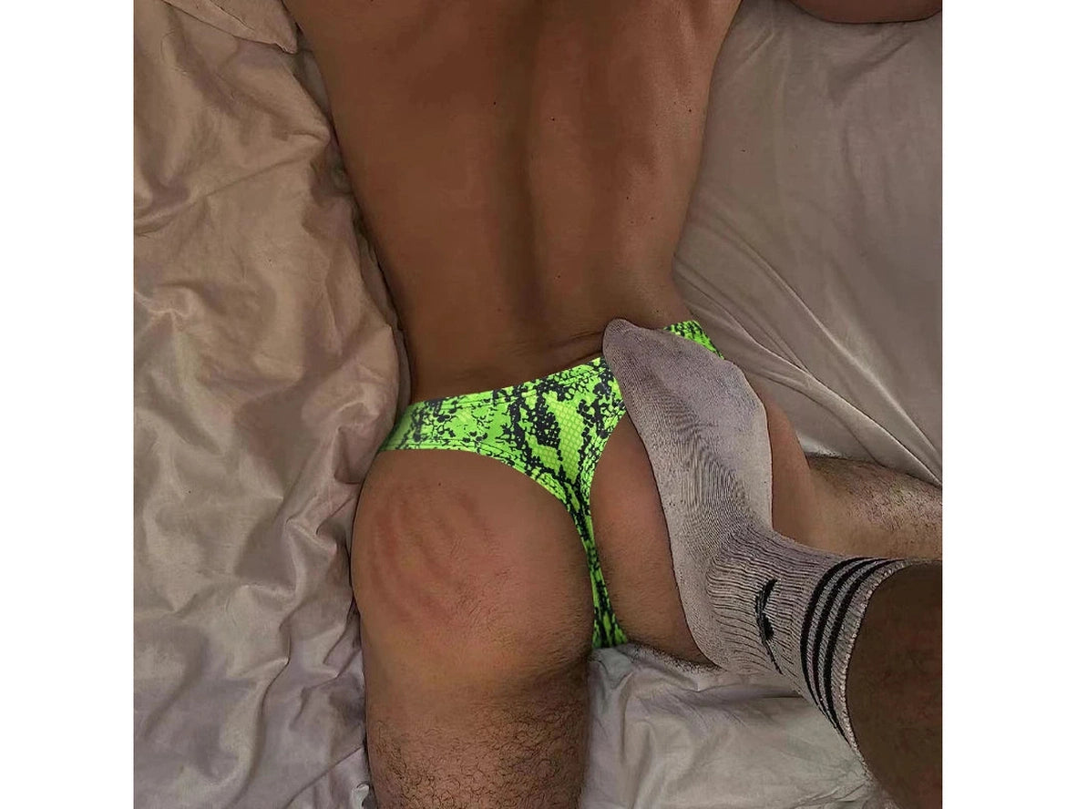 Gay Thongs | ADANNU Sexy Snake Print Thongs