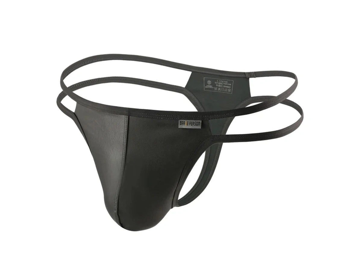 Gay Thongs | BRAVE PERSON Faux Leather Thongs
