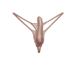 Gloss Touch – Ultra-Thin T-Back Gay Thong - Brown / M Waist 28-43" / Sleeve Length=5.5"