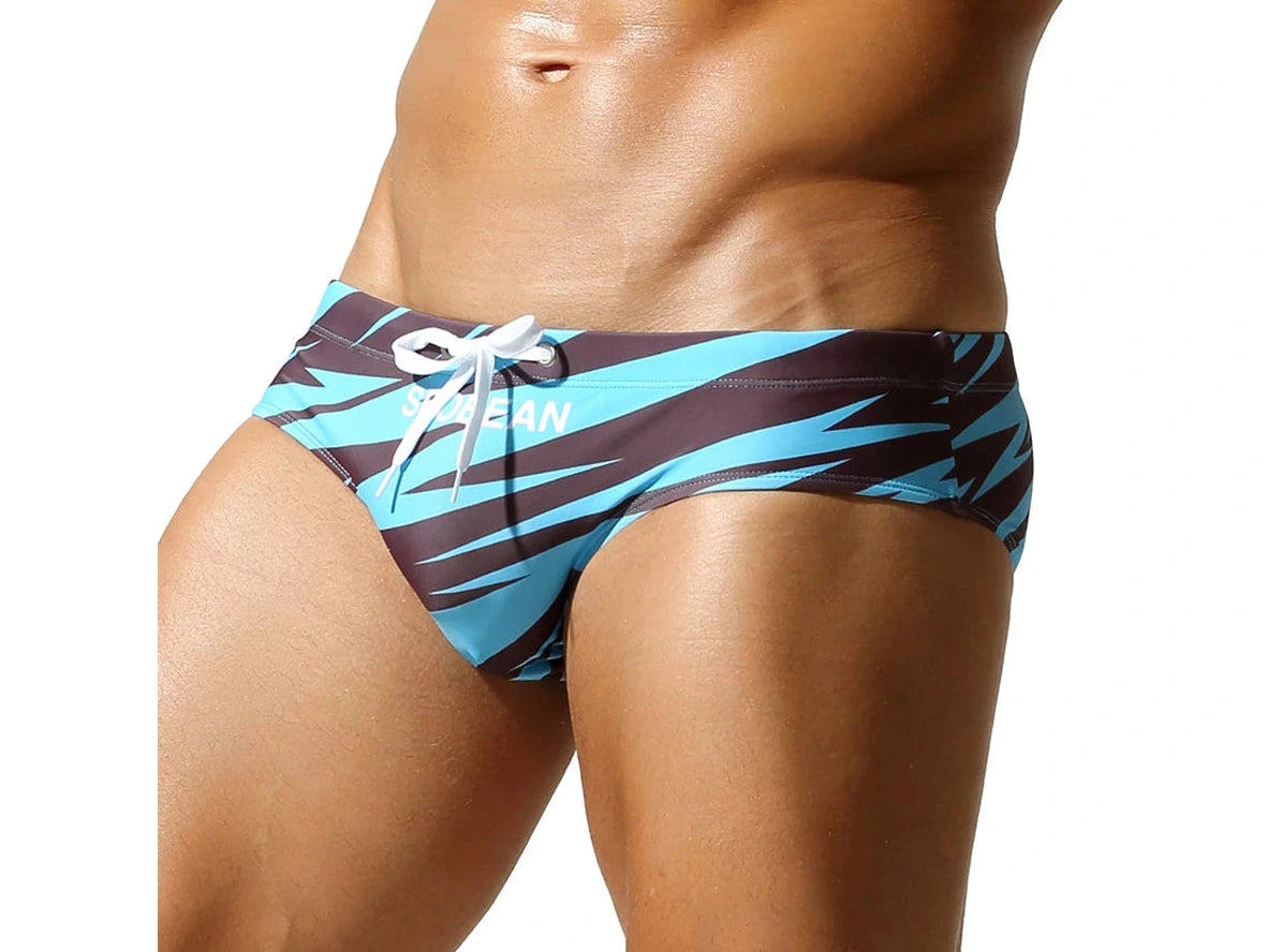 Hydro Slash — SEOBEAN Printed Low-Rise Gay Swim Briefs