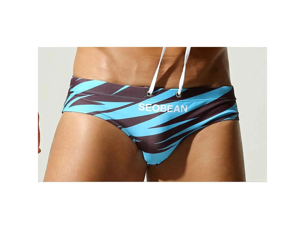 Hydro Slash — SEOBEAN Printed Low-Rise Gay Swim Briefs