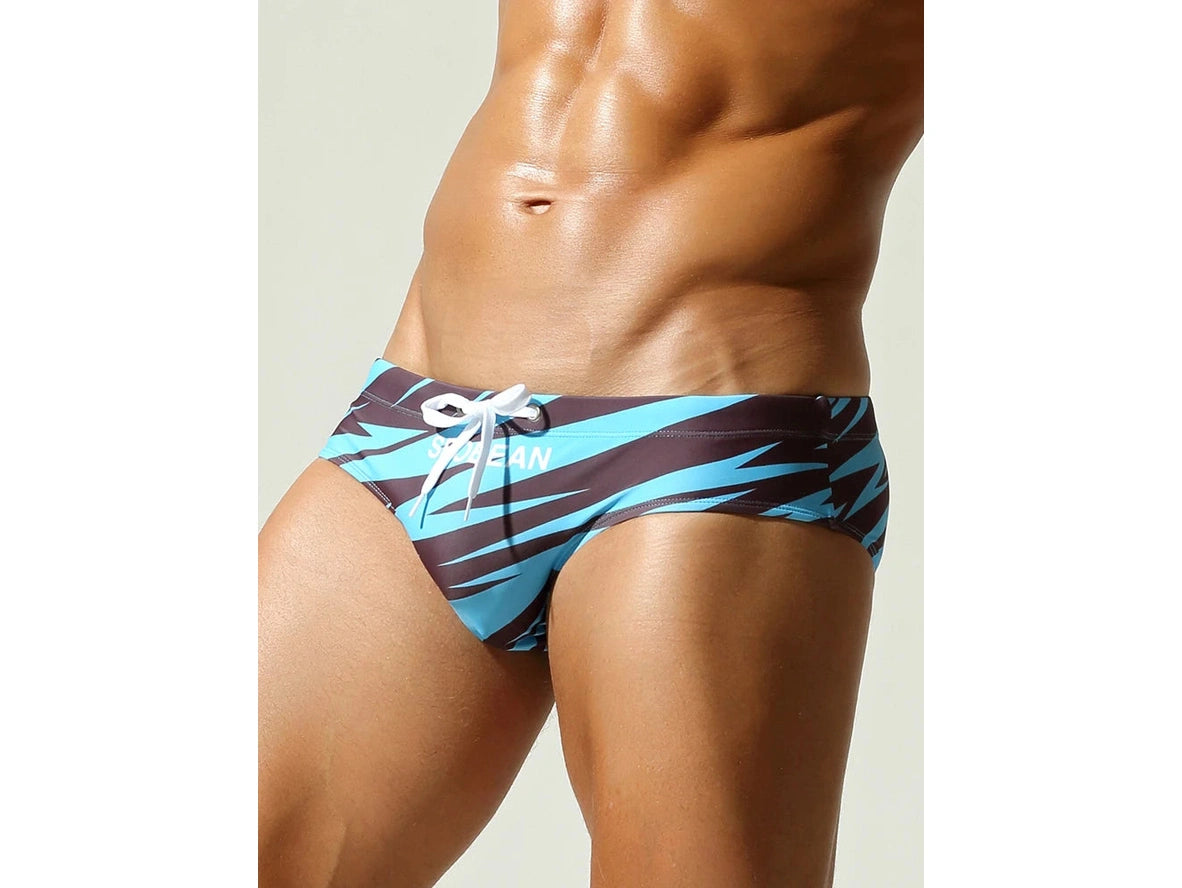 Hydro Slash — SEOBEAN Printed Low-Rise Gay Swim Briefs