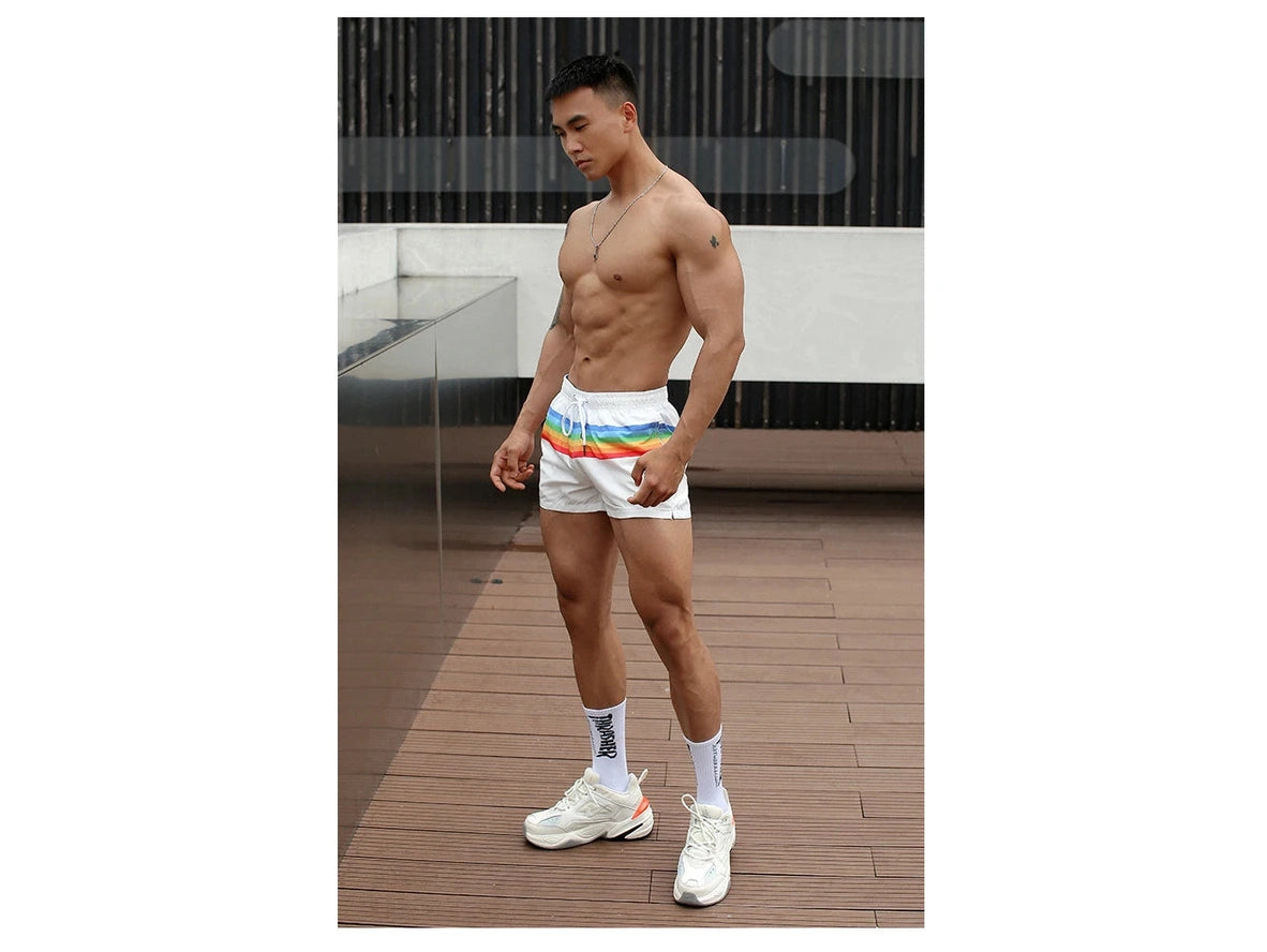 Rainbow Flex – Pride Stripe Gay Gym Shorts