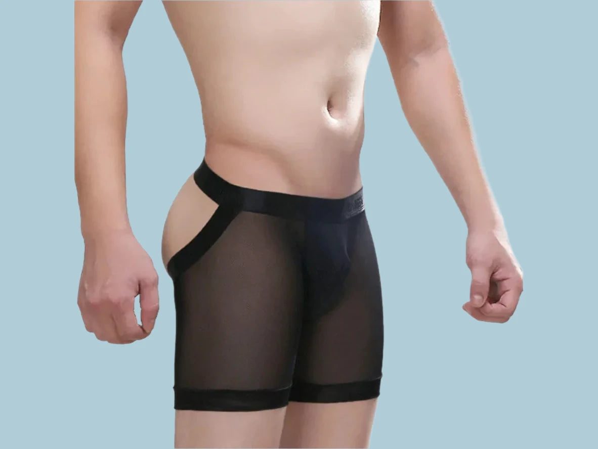 Rear Exposure — Open Butt Gay Boxer Briefs