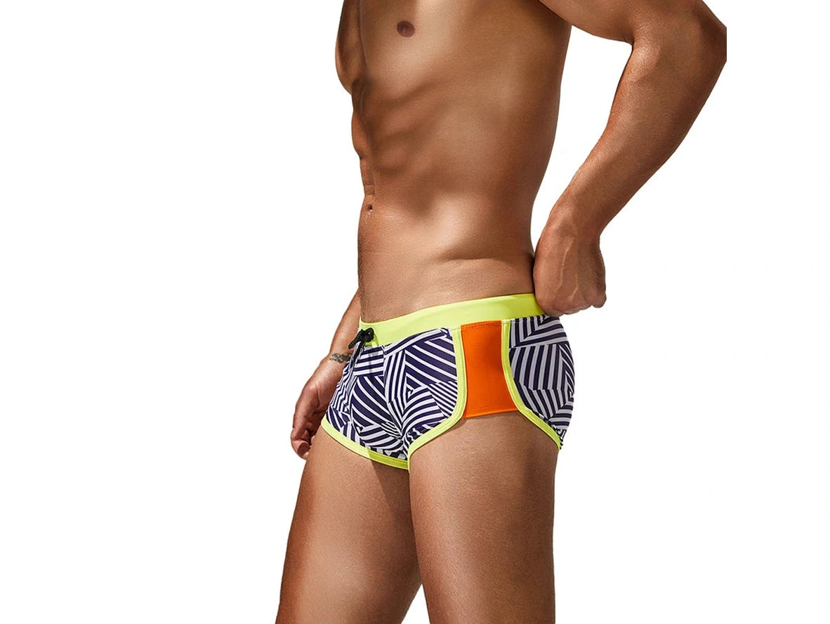 Retro Lines – SEOBEAN Gay Swim Trunks