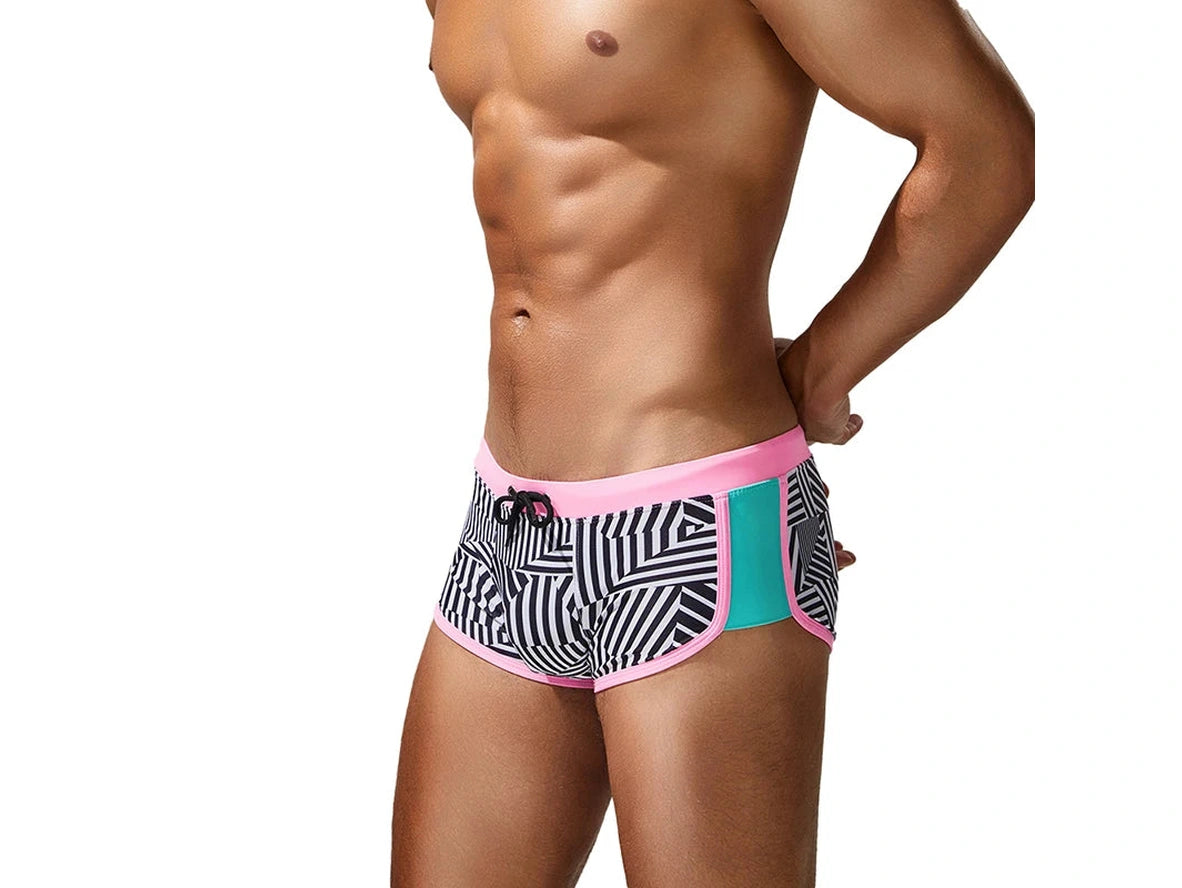 Retro Lines – SEOBEAN Gay Swim Trunks