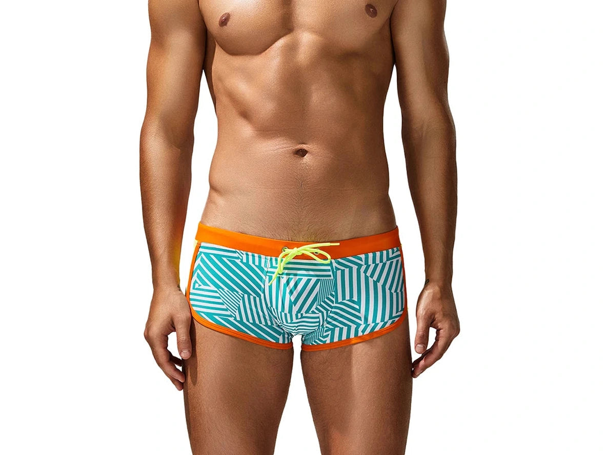 Retro Lines – SEOBEAN Gay Swim Trunks