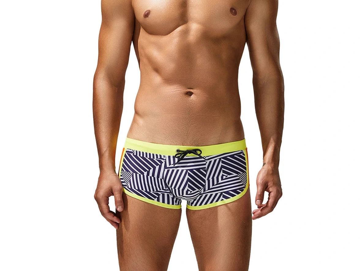 Retro Lines – SEOBEAN Gay Swim Trunks