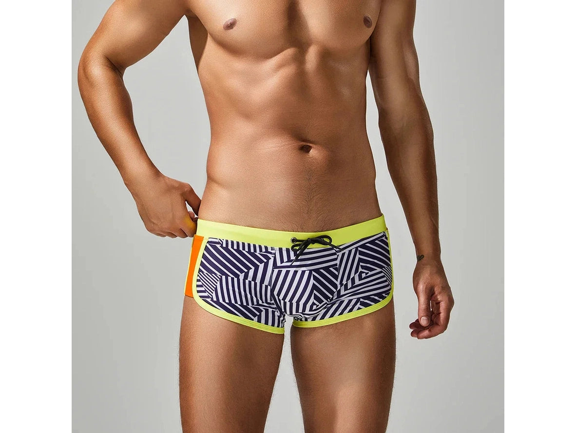 Retro Lines – SEOBEAN Gay Swim Trunks