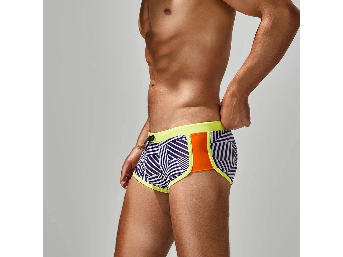 Retro Lines – SEOBEAN Gay Swim Trunks