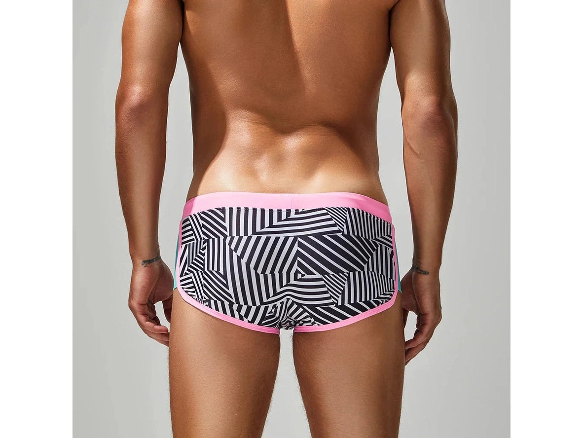 Retro Lines – SEOBEAN Gay Swim Trunks