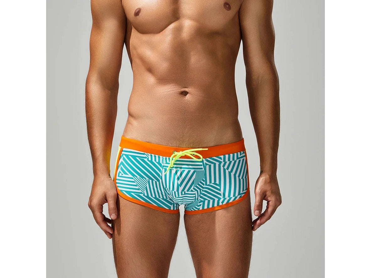 Retro Lines – SEOBEAN Gay Swim Trunks